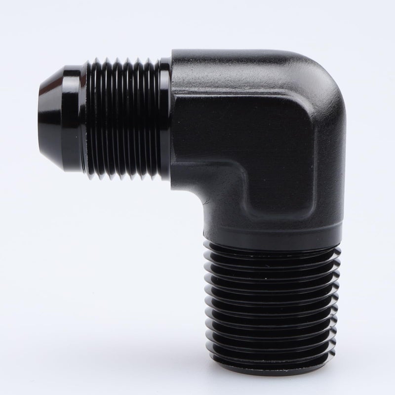 AC PERFORMANCE 90 Degree Elbow -8 AN Male to 1/2" NPT Male Fitting Adapter Connector Aluminum Black - Image 2